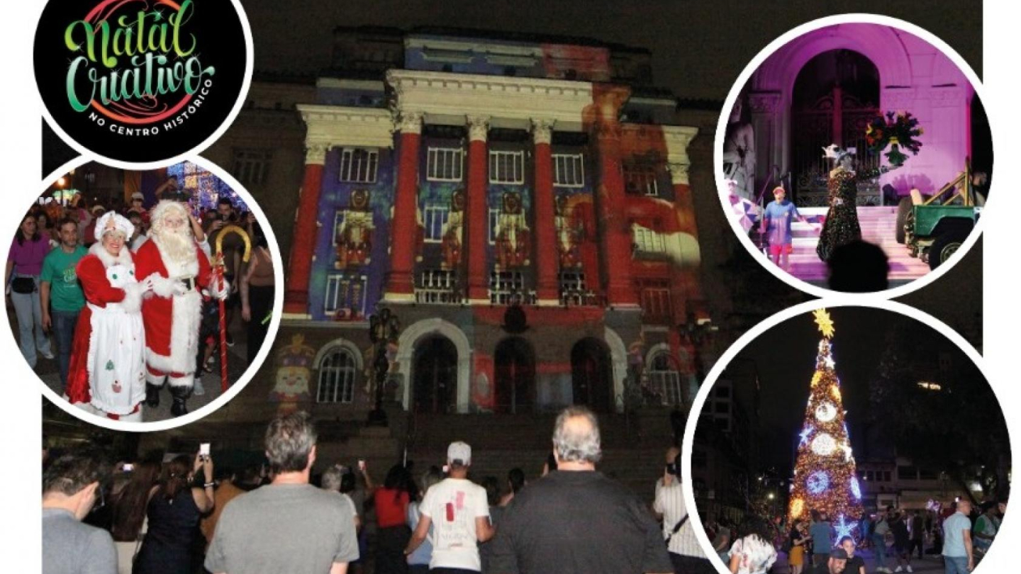 Projeção mapeada no palácio José Bonifácio