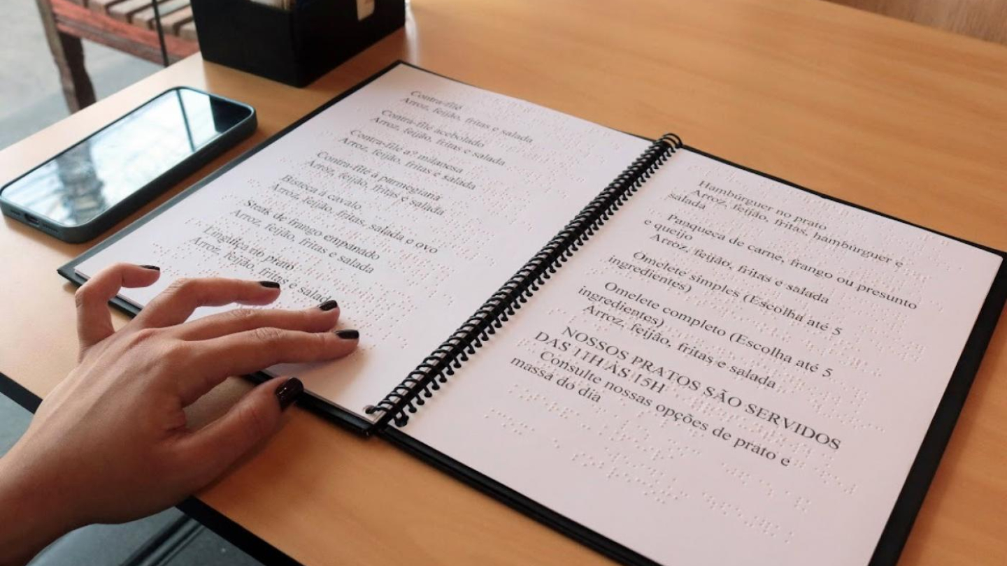 Cardápio em braile