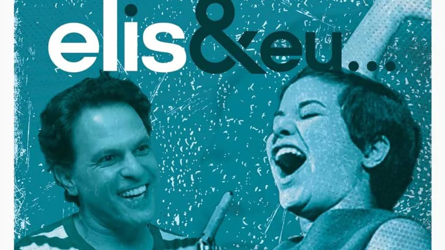 Cartaz de divulgação do espetáculo musical "Elis & Eu", apresentado por João Marcello Bôscoli no Teatro Municipal Brás Cubas, marcado para o sábado, 21 de março, às 21h