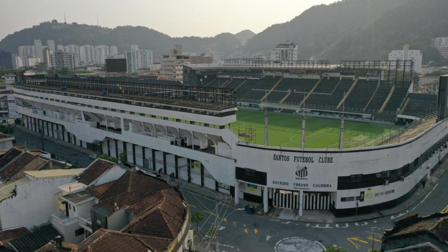 Vila Belmiro em foto aérea