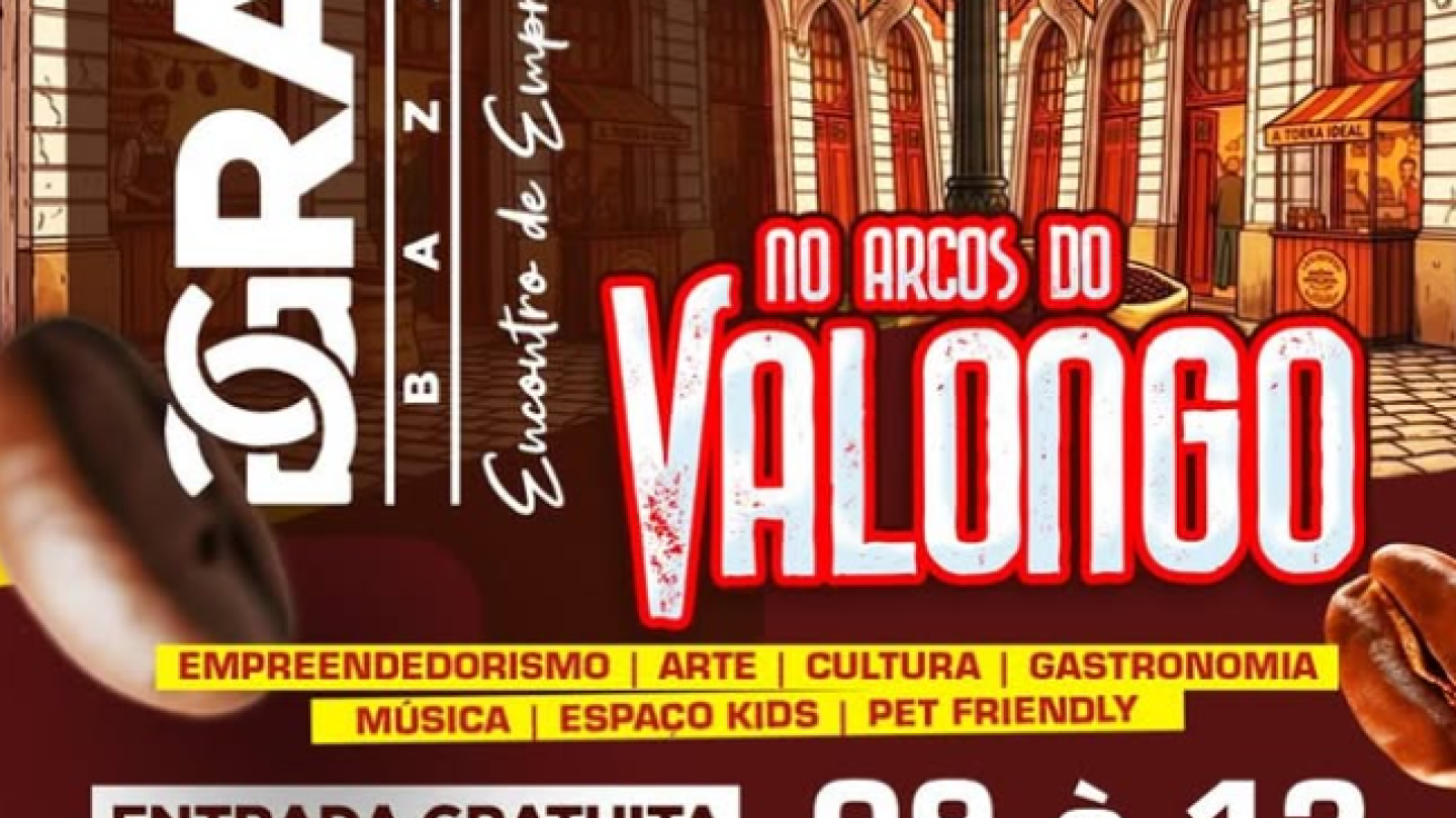 Cartaz sobre o Gran Bazar Arcos do Valongo
