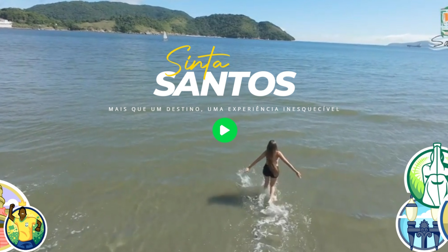 Pessoa na praia de Santos