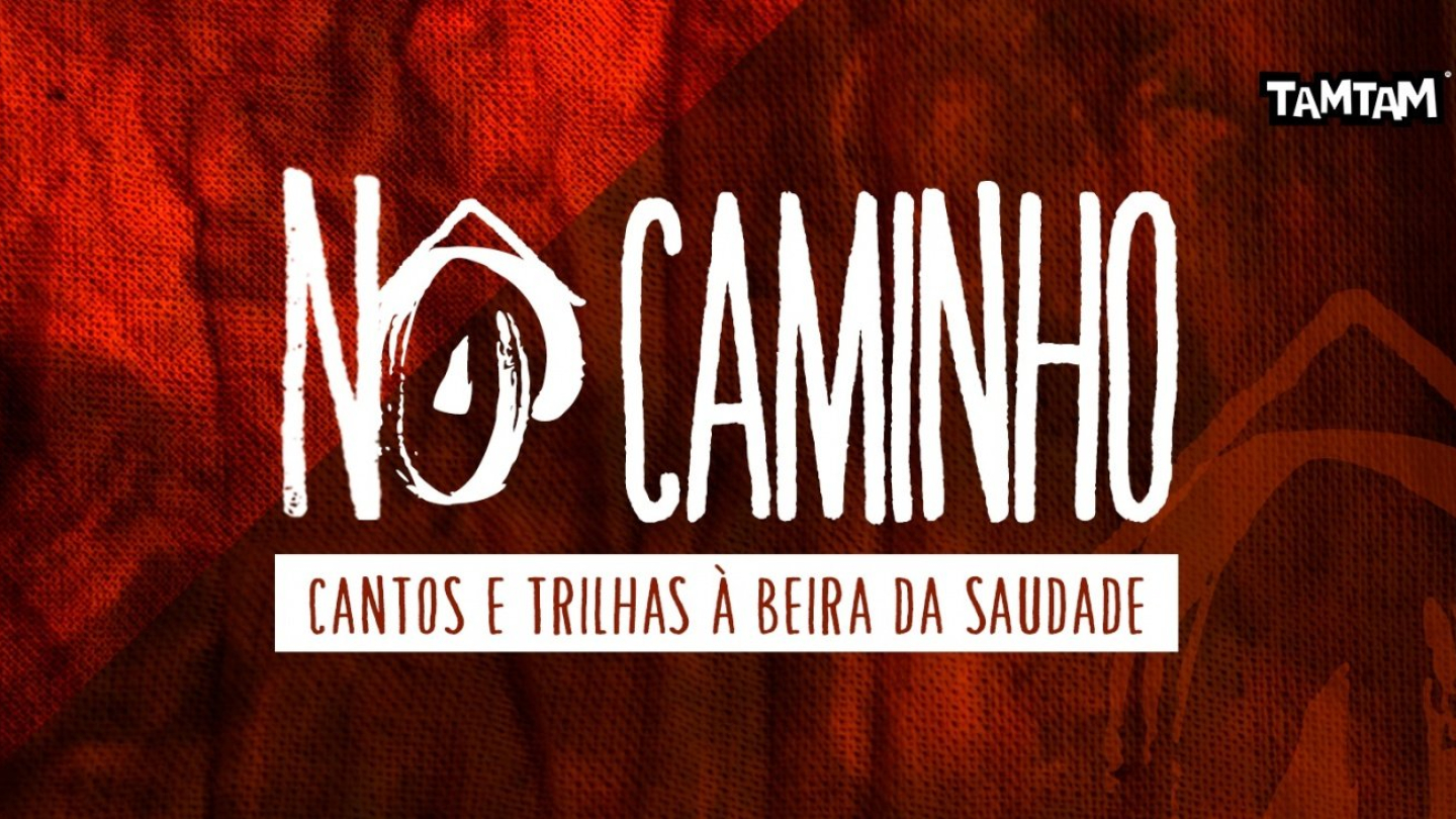 Cartaz sobre a peça 'Nô Caminho', com fundo vermelho e letras brancas