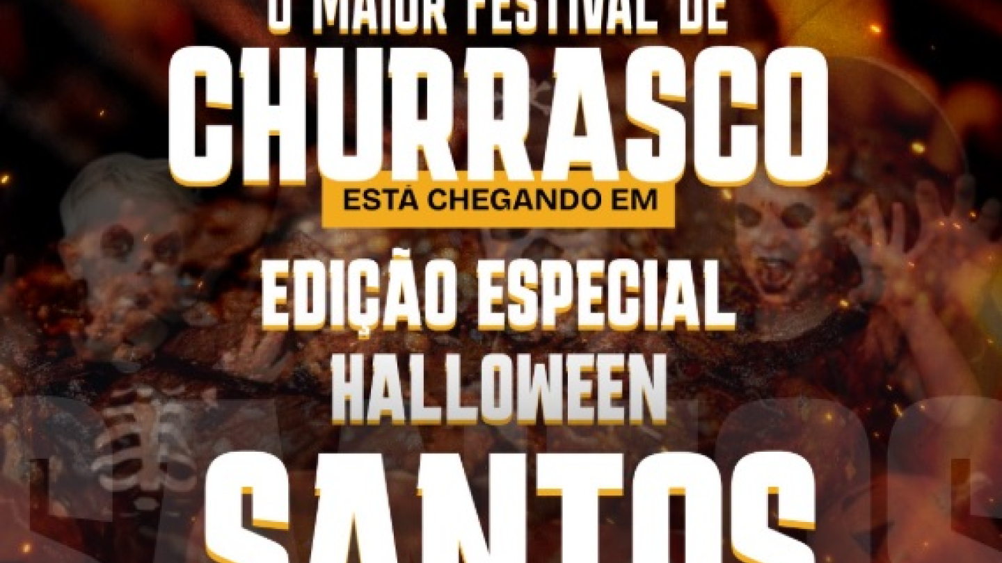 Cartaz do Burning Fest - Festival de Churrasco, de 30/10 a 2/11 no Arcos do Valongo em Santos