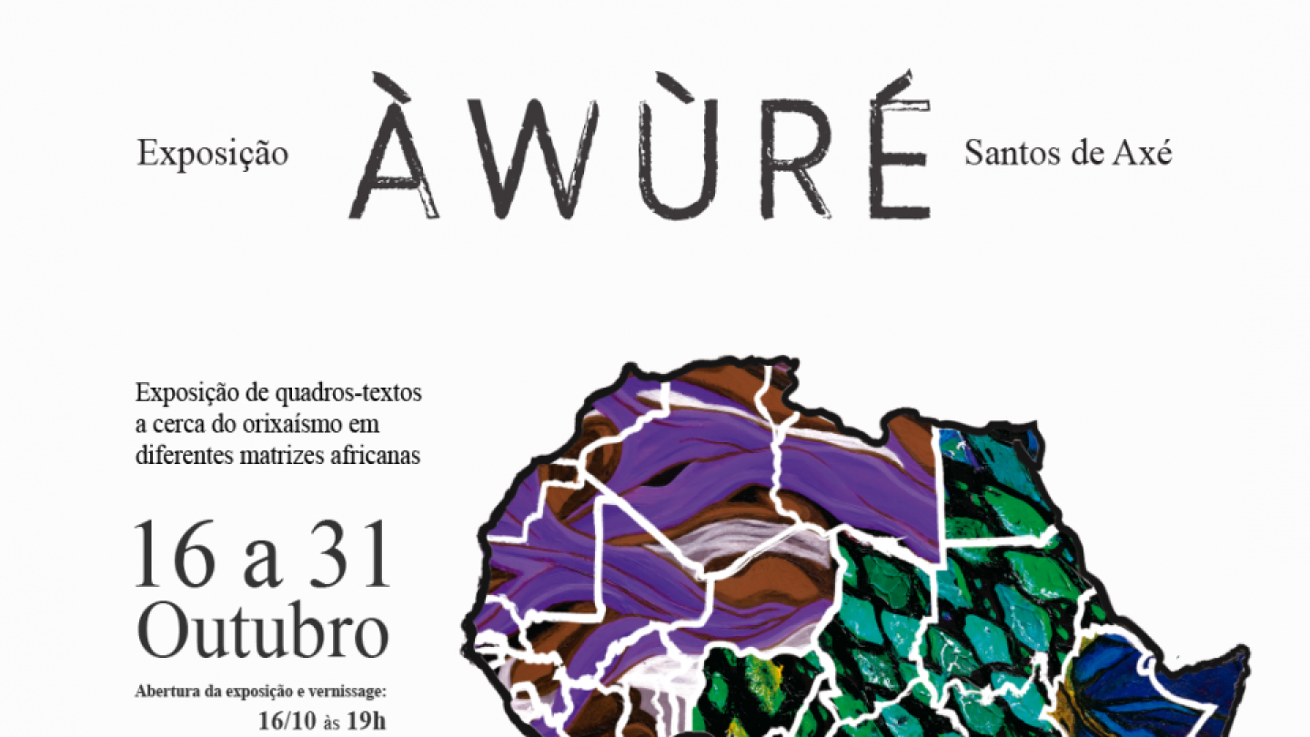 Cartaz da exposição Àwùré, de 16 a 31/10, em Santos