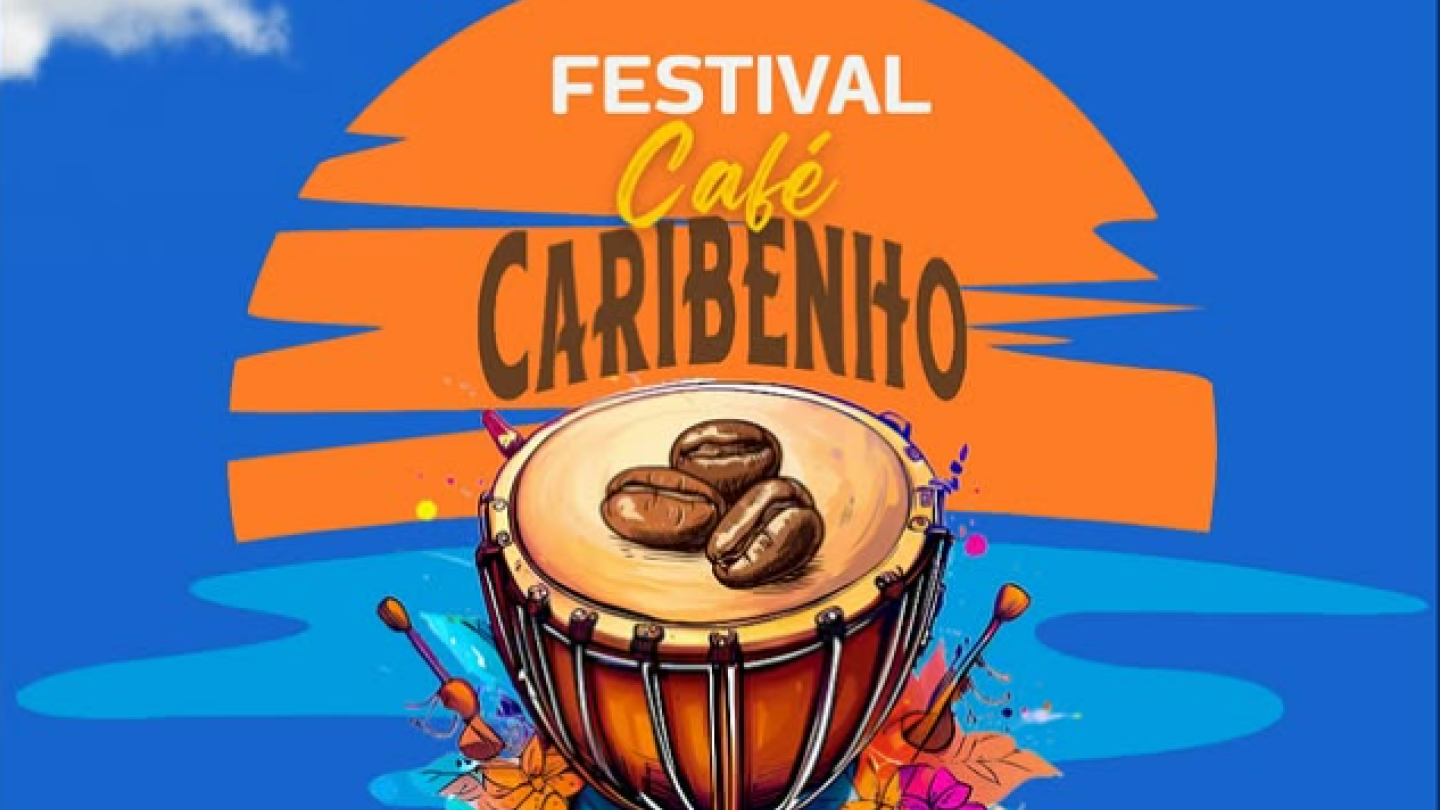 Cartaz do Festival Café Caribenho, de 3 a 9 de novembro em Santos
