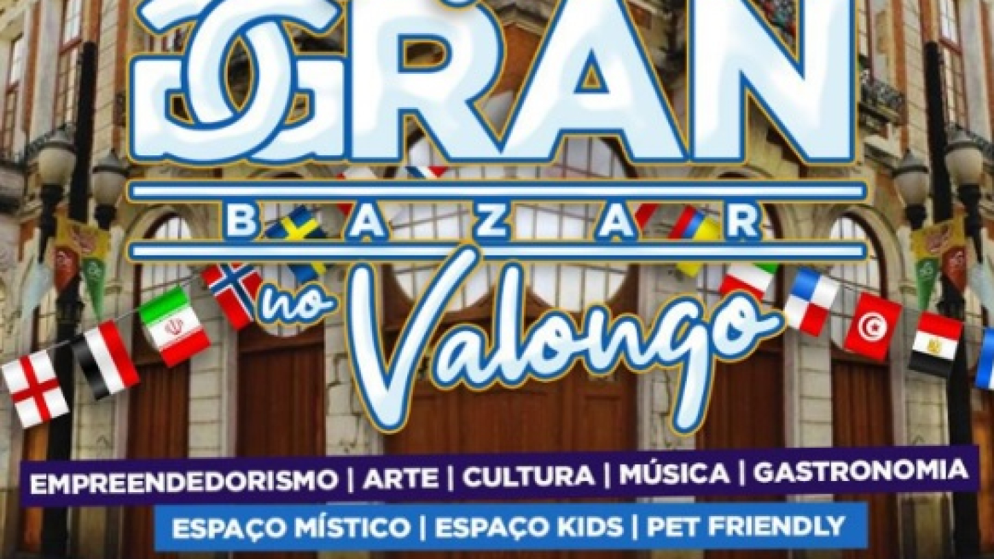 Cartaz do Festival Gran Bazar, dia 18 e 19 de outubro, no Arcos do Valongo