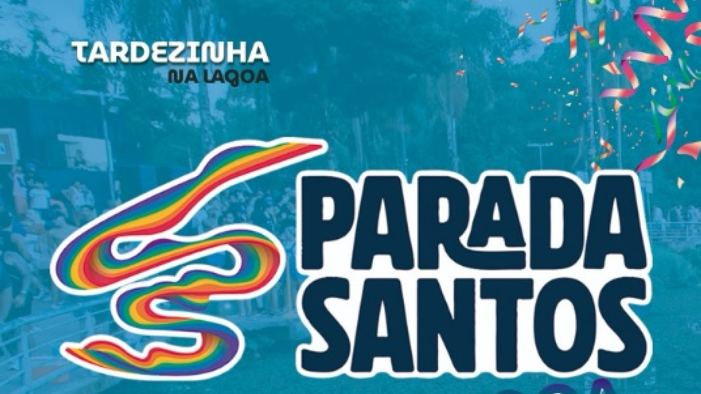 Cartaz informativo anunciando o adiamento do evento "Parada Santos na Lagoa" para a nova data de 01 de março, das 16h às 20h, na Lagoa da Saudade