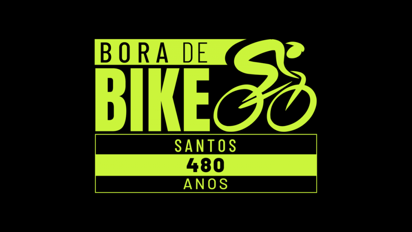 Logo verde do evento Bora de Bike Santos 480 anos